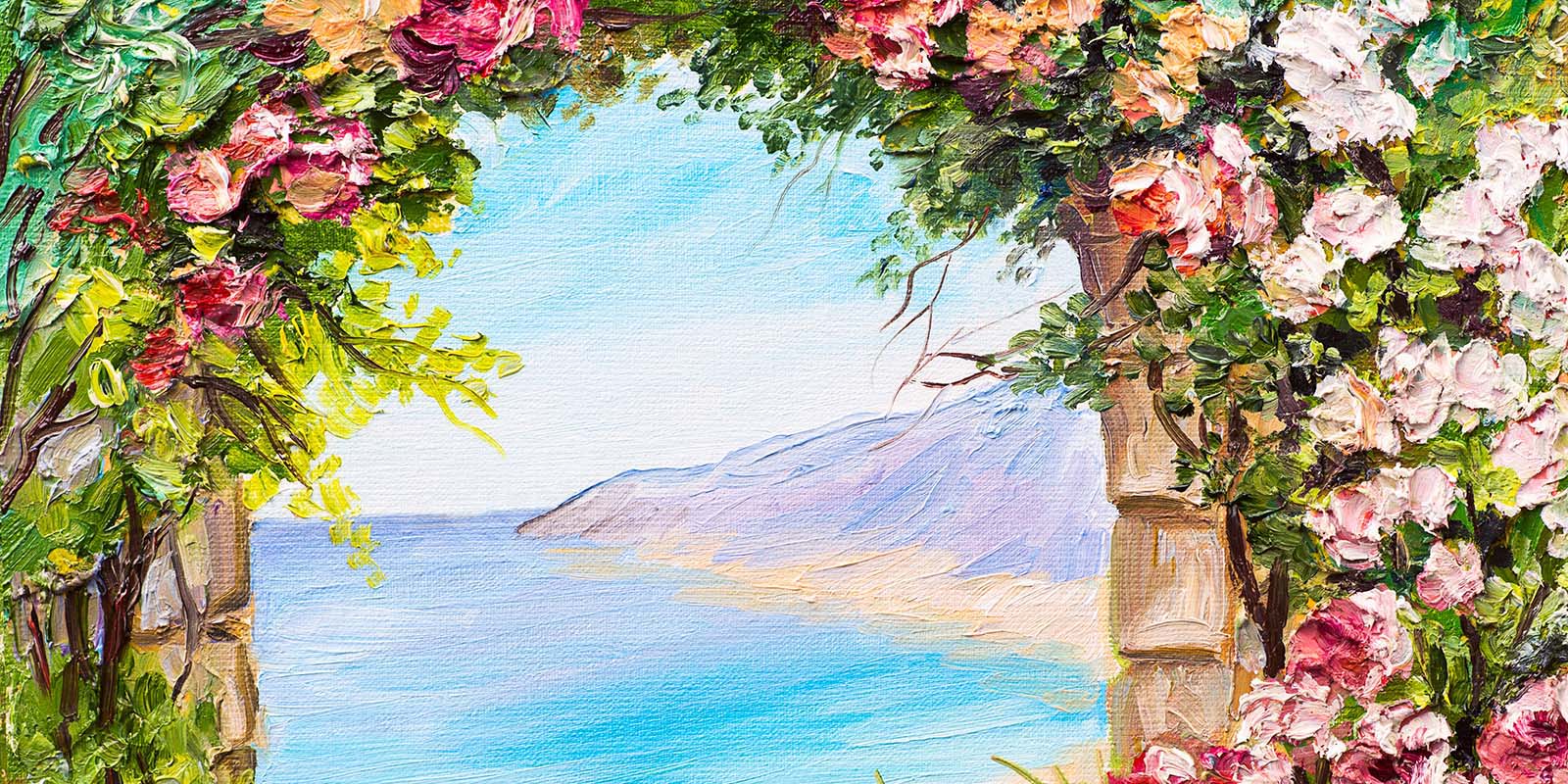 Kate Summer Beach Sea Florals Door Garden Backdrop Designed by GQ - Kate Backdrop AU