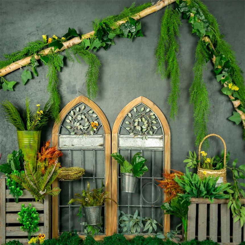 Kate Green Plants Barn Door Summer Backdrop Designed by Jia Chan Photography - Kate Backdrop AU