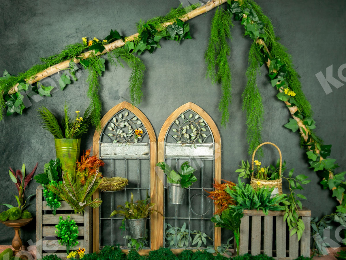 Kate Green Plants Barn Door Summer Backdrop Designed by Jia Chan Photography - Kate Backdrop AU