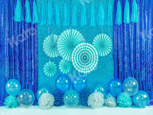 Kate Blue Cake Smash Balloons Backdrop Designed by Jia Chan Photography
