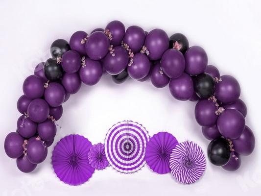 Kate Purple Balloons Garland Cake Smash Backdrop Designed by Jia Chan Photography - Kate Backdrop AU