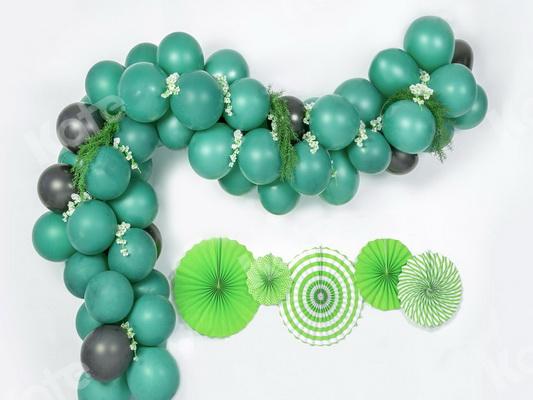 Kate Green Balloons Garland Birthday Backdrop Designed by Jia Chan Photography - Kate Backdrop AU