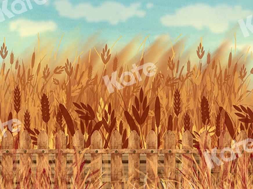 Kate Fall Backdrop Wheat Field Designed by Chain Photography - Kate Backdrop AU