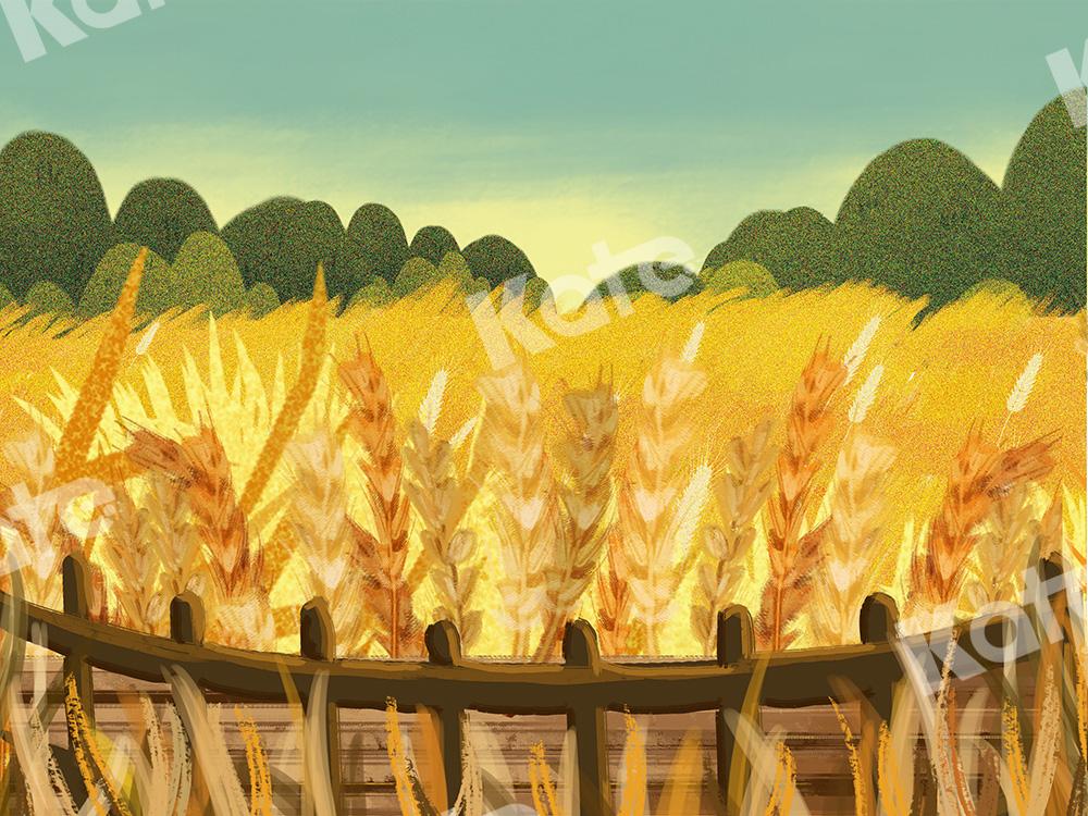 Kate Fall Backdrop Wheatfield Designed by Chain Photography - Kate Backdrop AU
