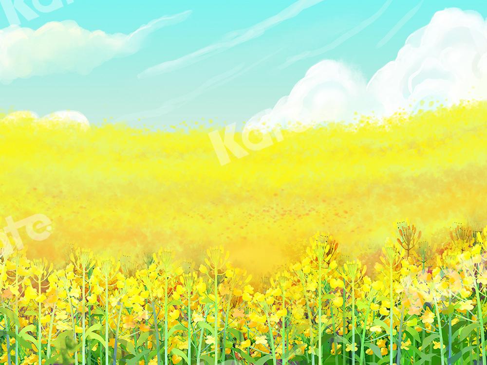 Kate Florals Backdrop Yellow Rape Flowers Field Designed by GQ