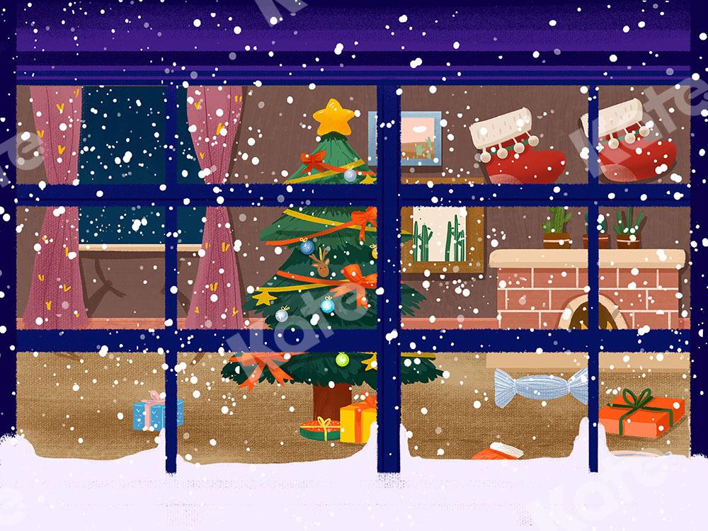 Kate Xmas Backdrop  Christmas Window View Designed by GQ - Kate Backdrop AU