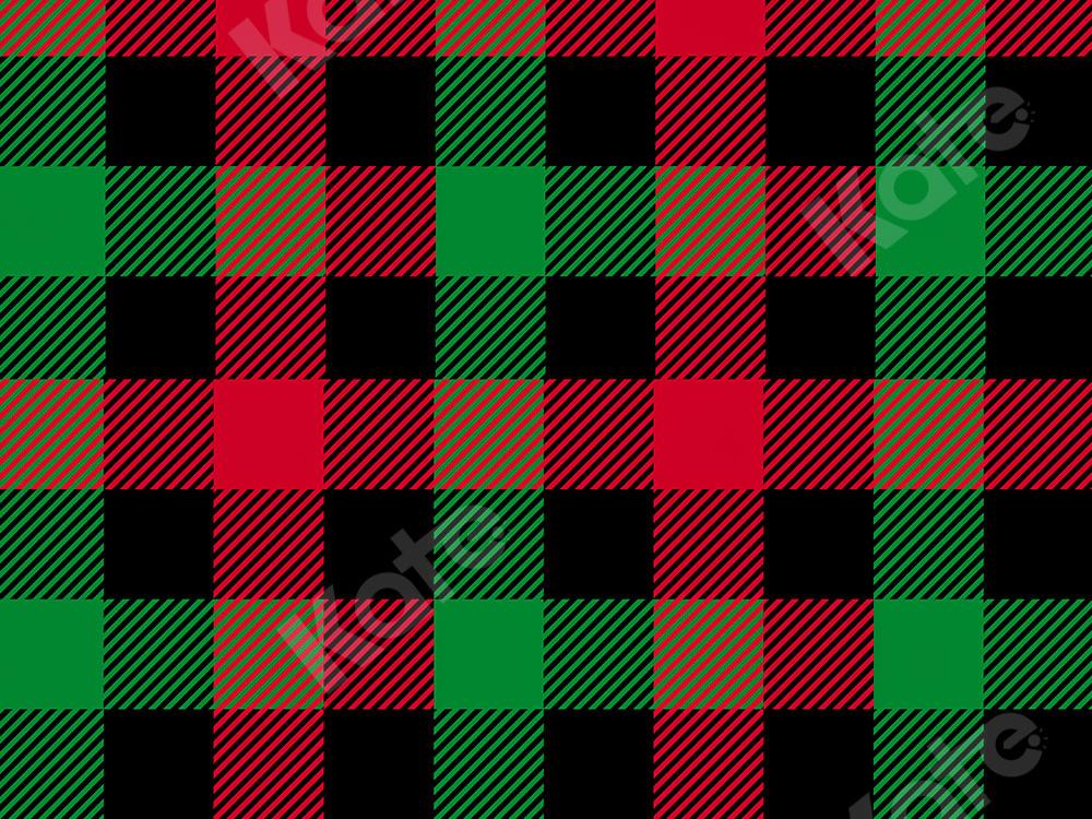 Kate Christmas Backdrop Black Red Green Plaid Designed by Kate Image