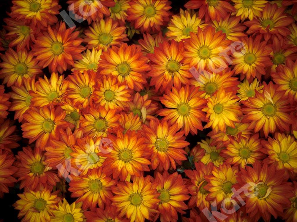 Kate Fall Flowers Yellow Daisy Backdrop Designed by Emetselch