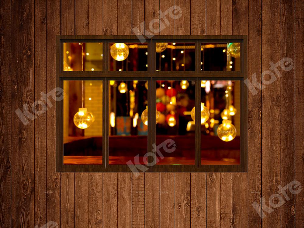 Kate Window Wood Christmas Backdrop Designed by Chain Photography