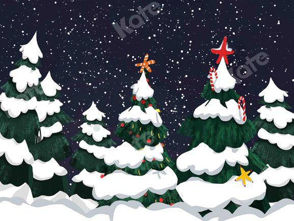 Kate Christmas Snow Forest Backdrop Designed by GQ - Kate Backdrop AU