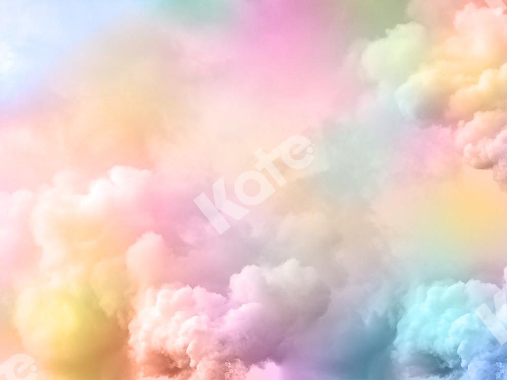 Kate Cake Smash Backdrop Rainbow Clounds Designed by Chain Photography - Kate Backdrop AU