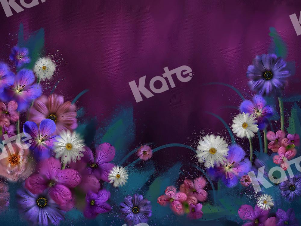 Kate Florals Backdrop Purple Blooms For Photography Designed by GQ