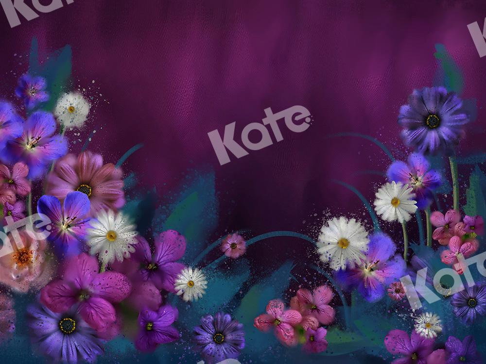 Kate Florals Backdrop Purple Blooms For Photography Designed by GQ - Kate Backdrop AU