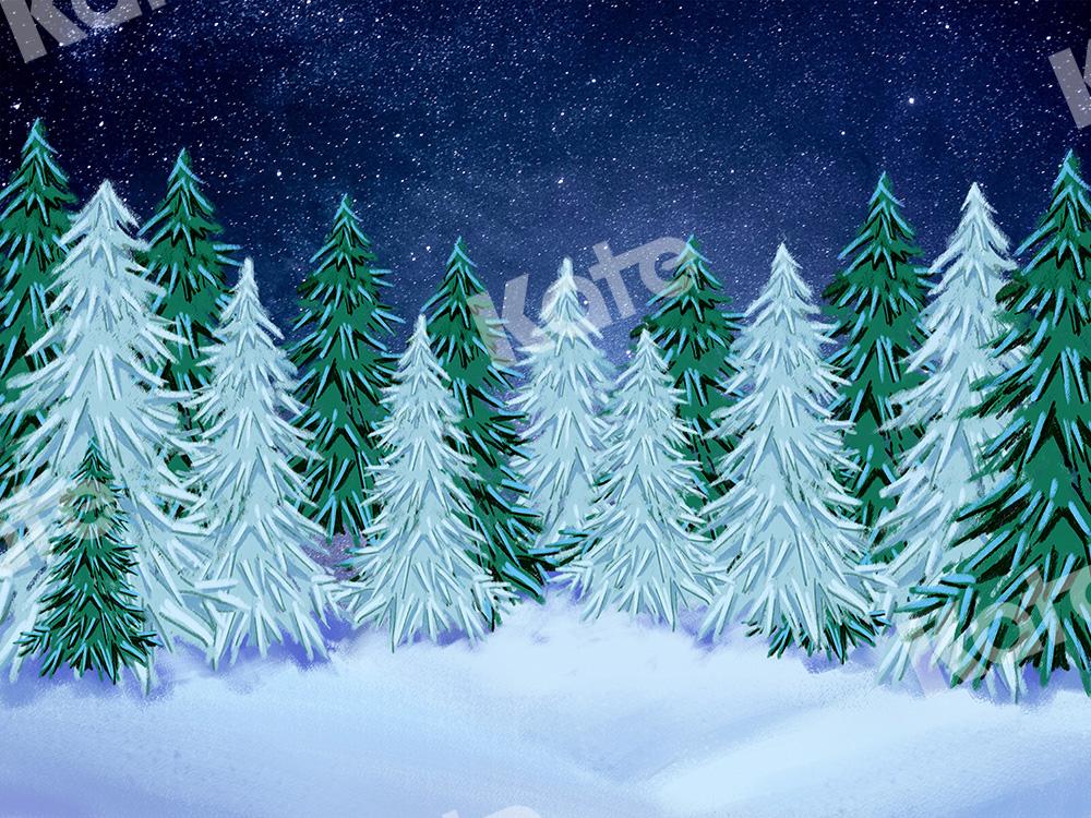 Kate Winter Backdrop Snow Forest Xmas Designed by GQ