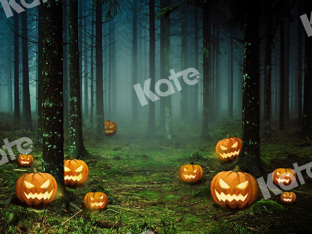 Kate Halloween Backdrop Pumpkins Forest Designed by Chain Photography - Kate Backdrop AU
