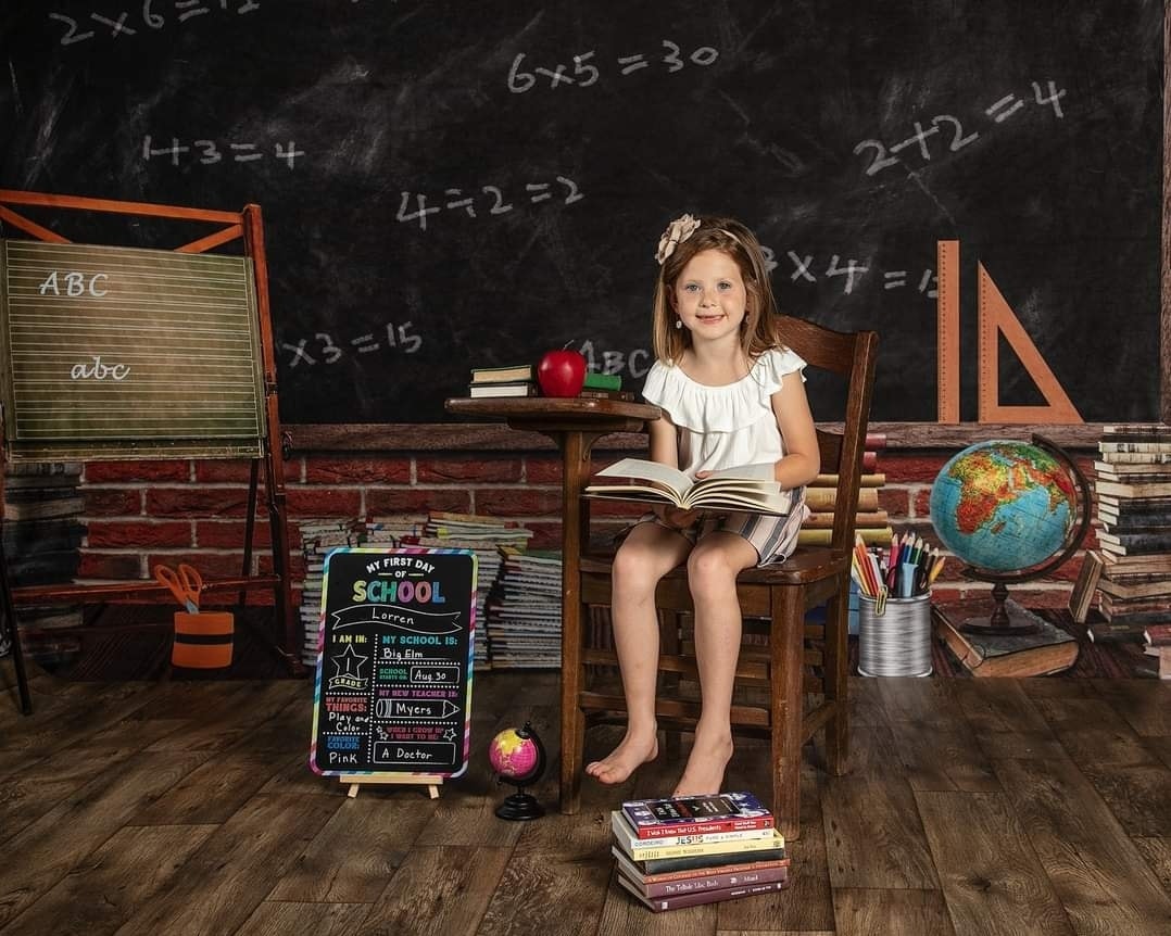Kate Back to School Backdrop Classroom Blackboard Designed by Emetselch - Kate Backdrop AU