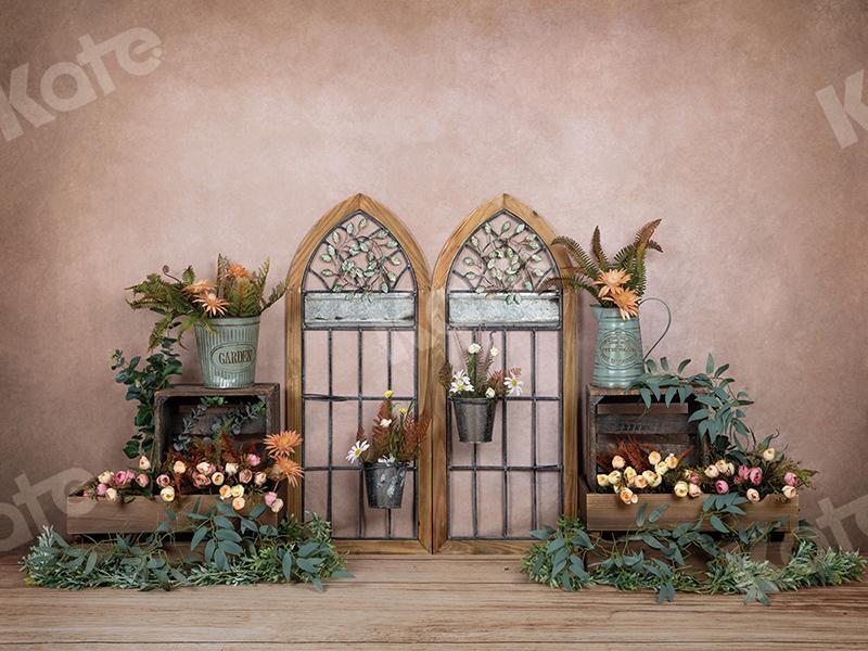 Kate Fall Florals Window Pink Backdrop Designed by Emetselch - Kate Backdrop AU