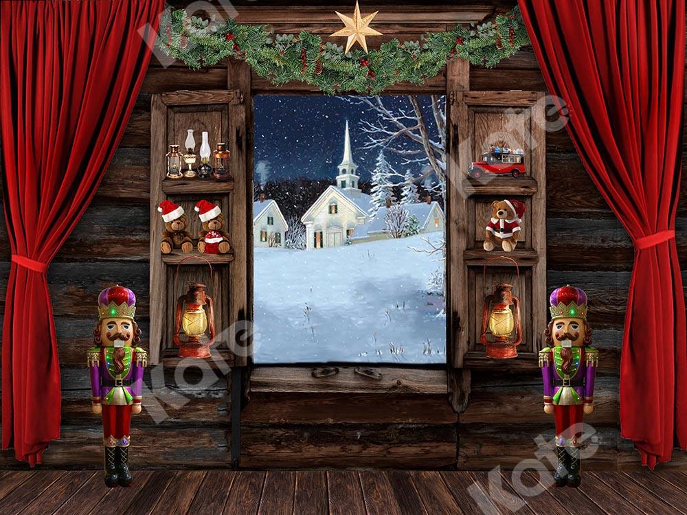 Kate Christmas Soldiers Wood Window Backdrop Designed by Chain Photography
