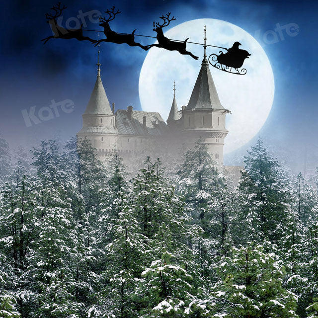 Kate Christmas Night Forest Outdoor Backdrop Designed by Chain Photography - Kate Backdrop AU