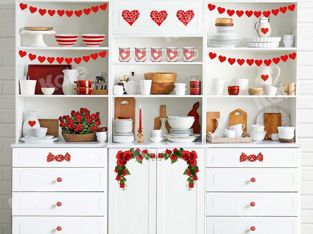 Kate Valentine's Day Kitchen Backdrop Designed by Chain Photography