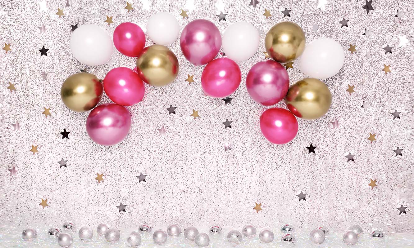 Kate Cake Smash Star Red Balloons Backdrop Designed by Emetselch - Kate Backdrop AU