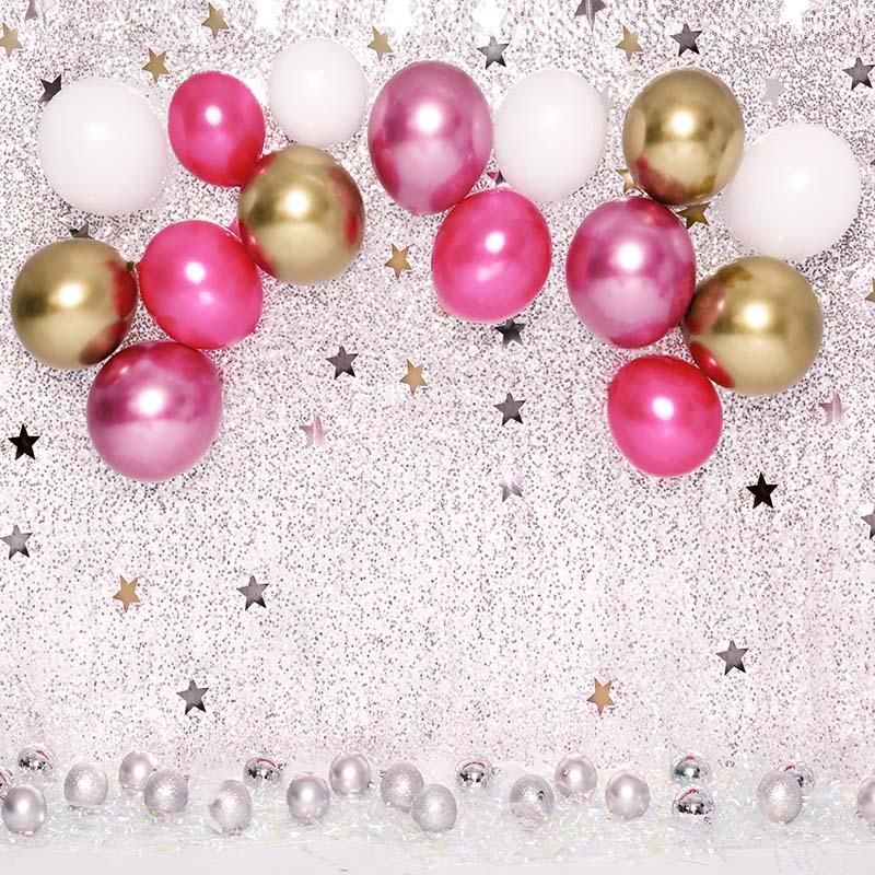 Kate Cake Smash Star Red Balloons Backdrop Designed by Emetselch - Kate Backdrop AU