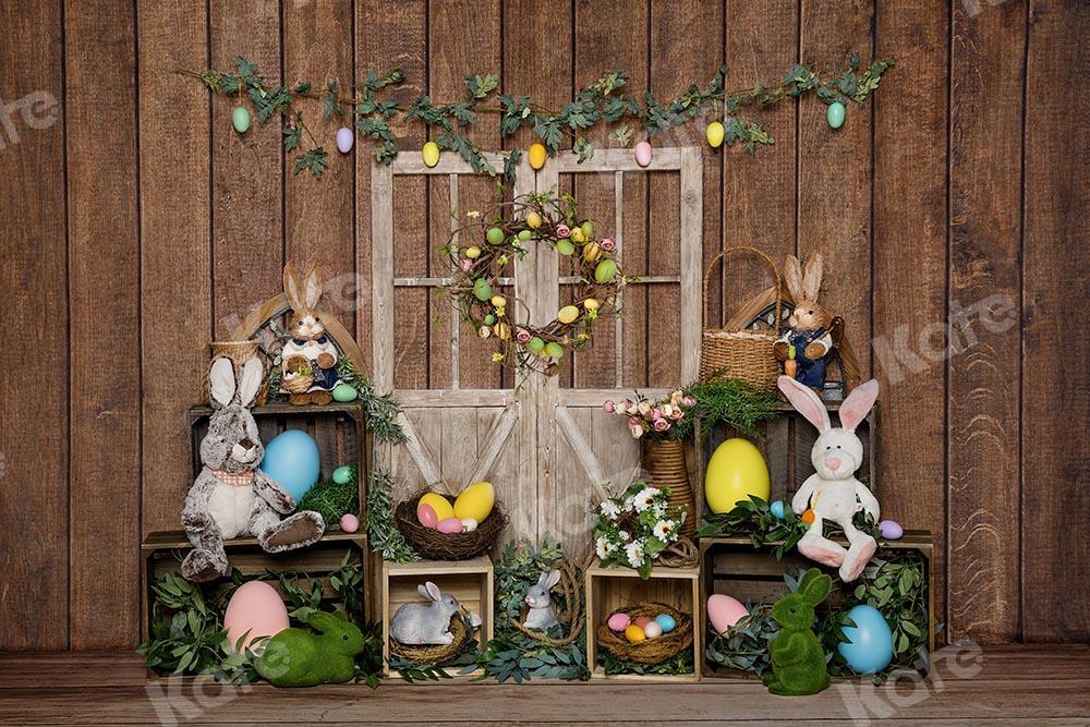Kate Easter Bunny Egg Wood Door Backdrop Designed by Emetselch - Kate Backdrop AU