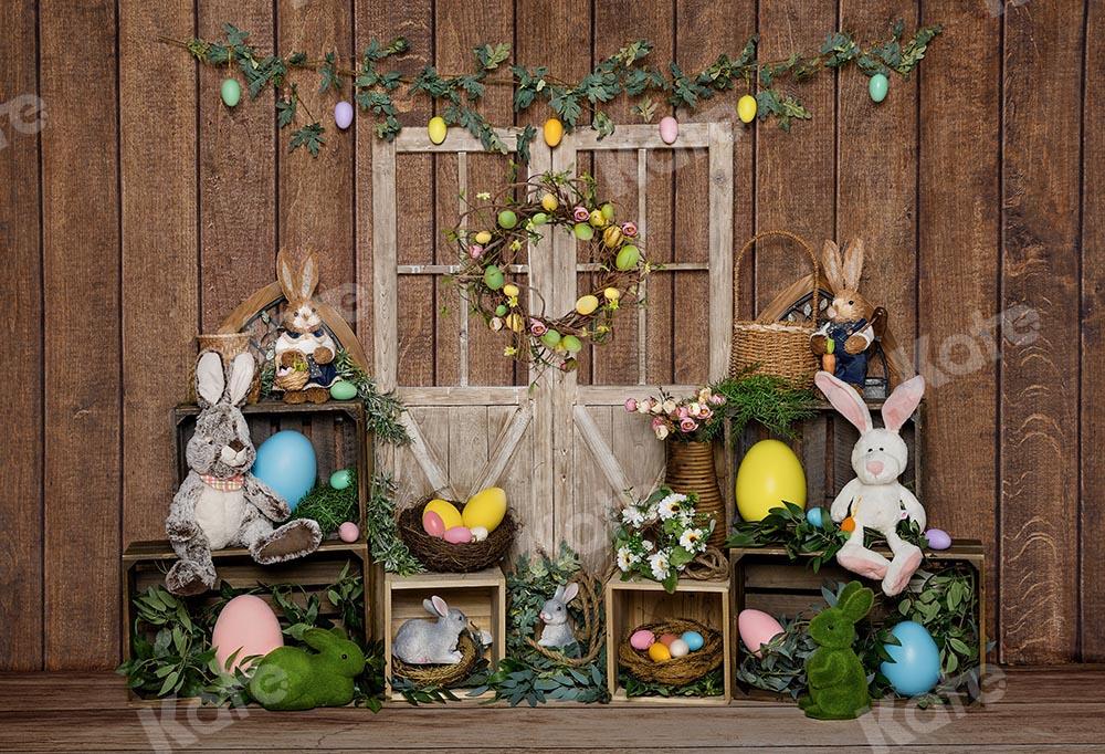 Kate Easter Bunny Egg Wood Door Backdrop Designed by Emetselch - Kate Backdrop AU