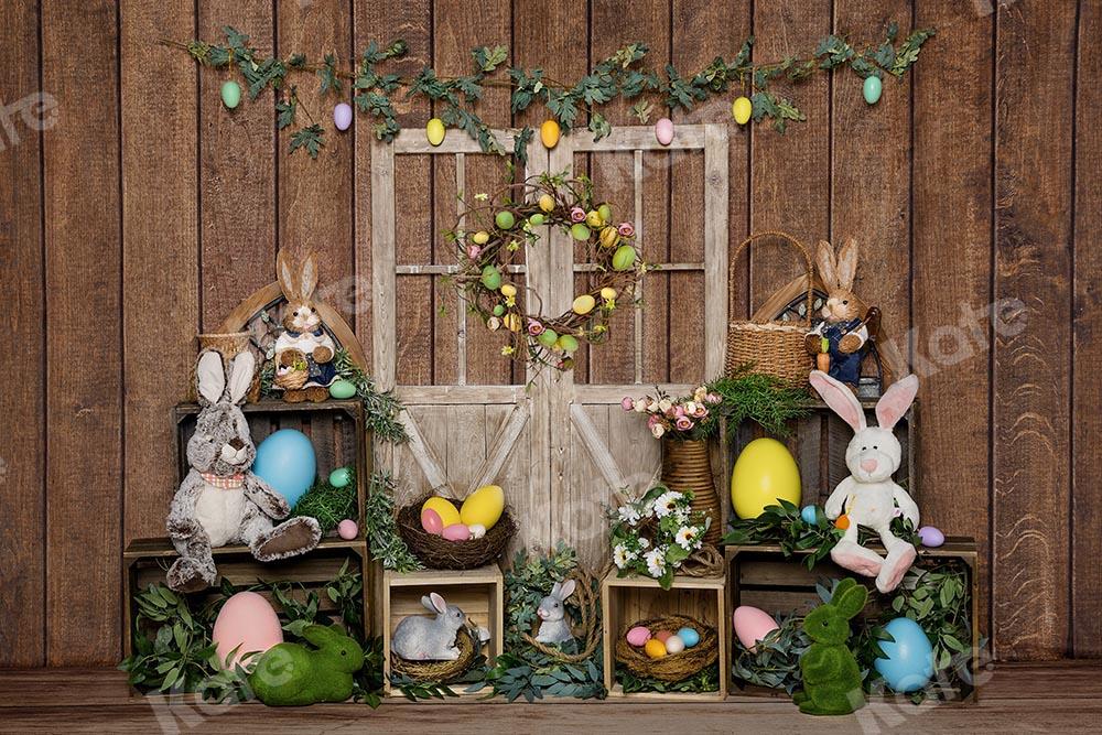 Kate Easter Bunny Egg Wood Door Backdrop Designed by Emetselch - Kate Backdrop AU