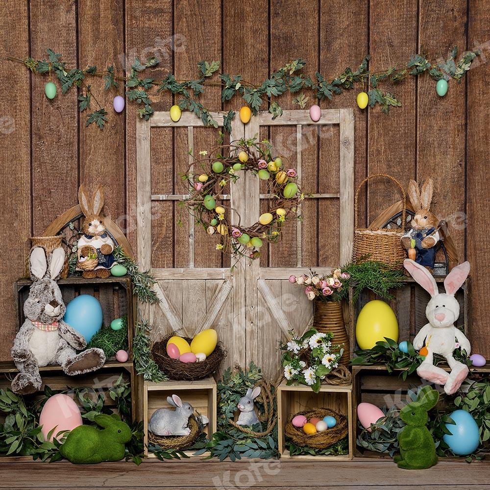 Kate Easter Bunny Egg Wood Door Backdrop Designed by Emetselch - Kate Backdrop AU