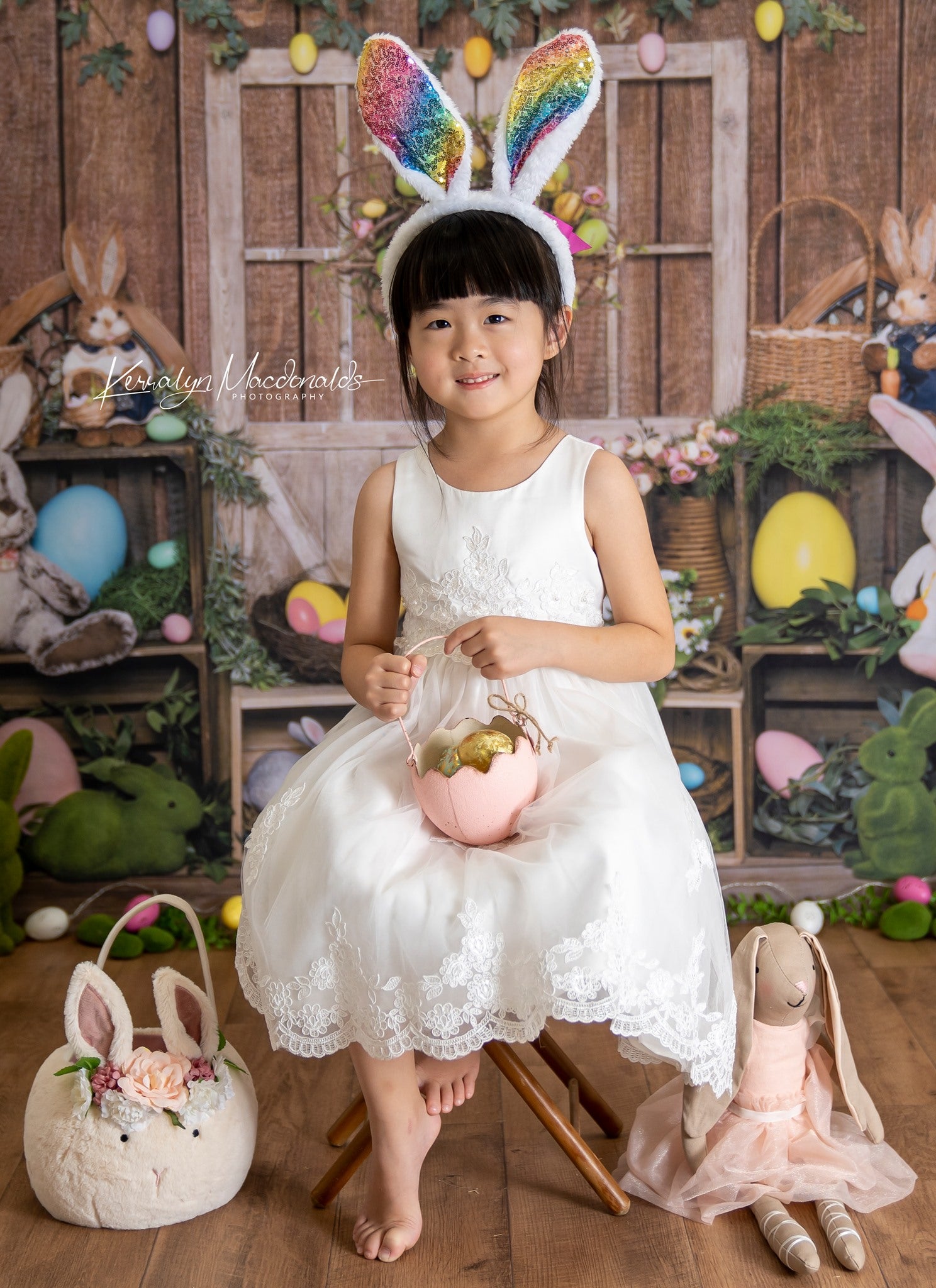 Kate Easter Bunny Egg Wood Door Backdrop Designed by Emetselch - Kate Backdrop AU