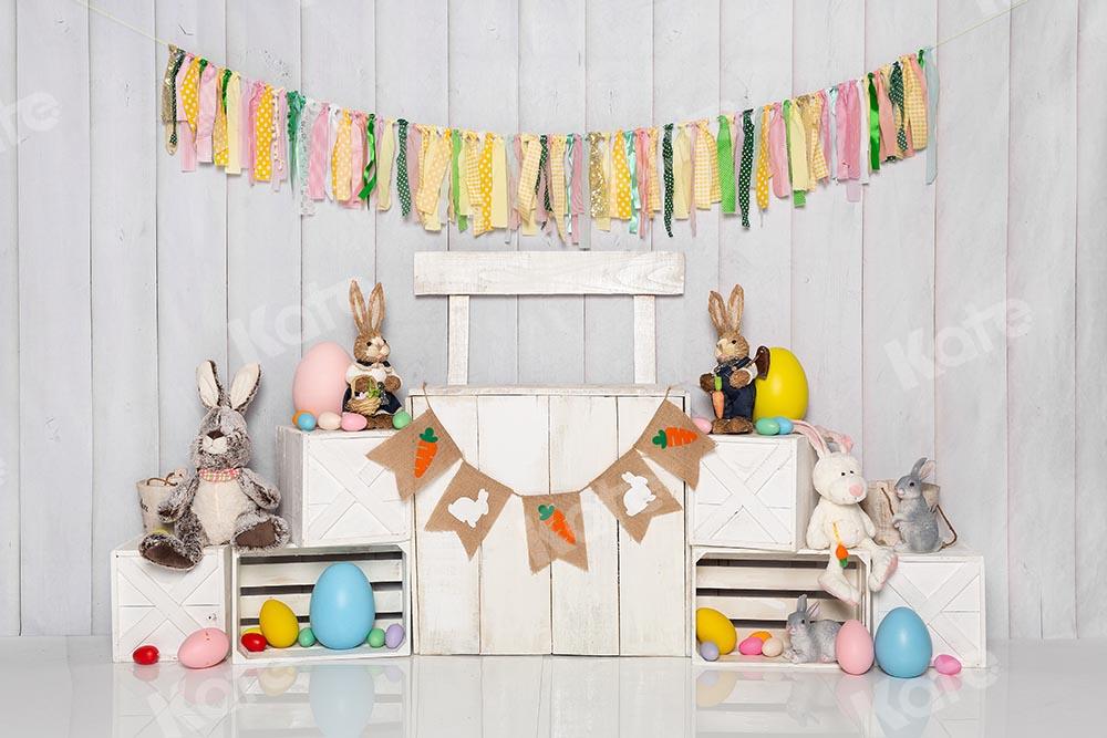 Kate White Easter Bunny Egg Stand Backdrop Designed by Emetselch