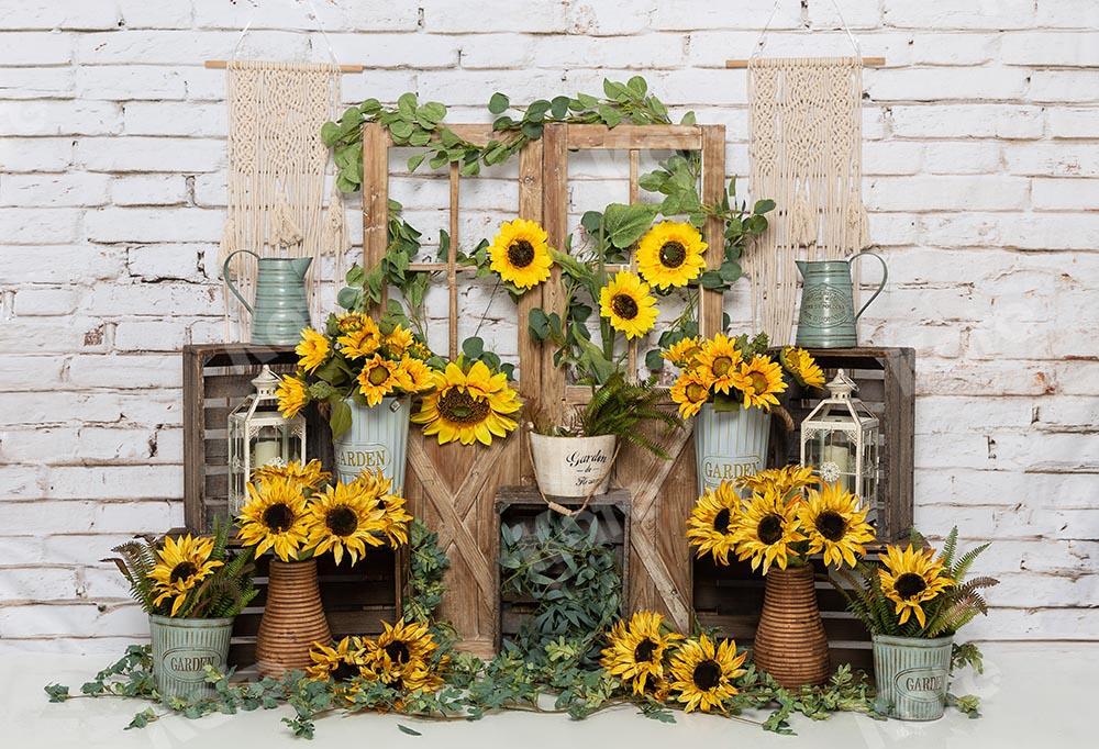 Kate Spring Sunflowers Backdrop Designed by Emetselch