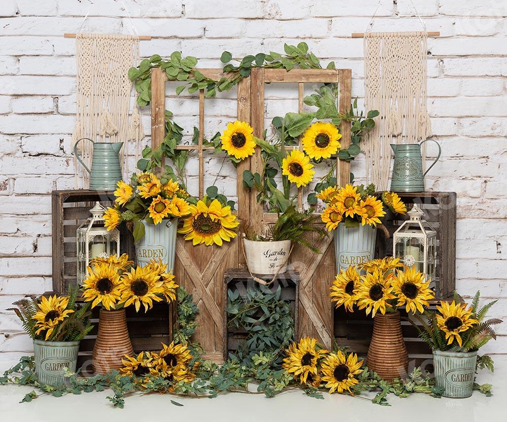 Kate Spring Sunflowers Backdrop Designed by Emetselch