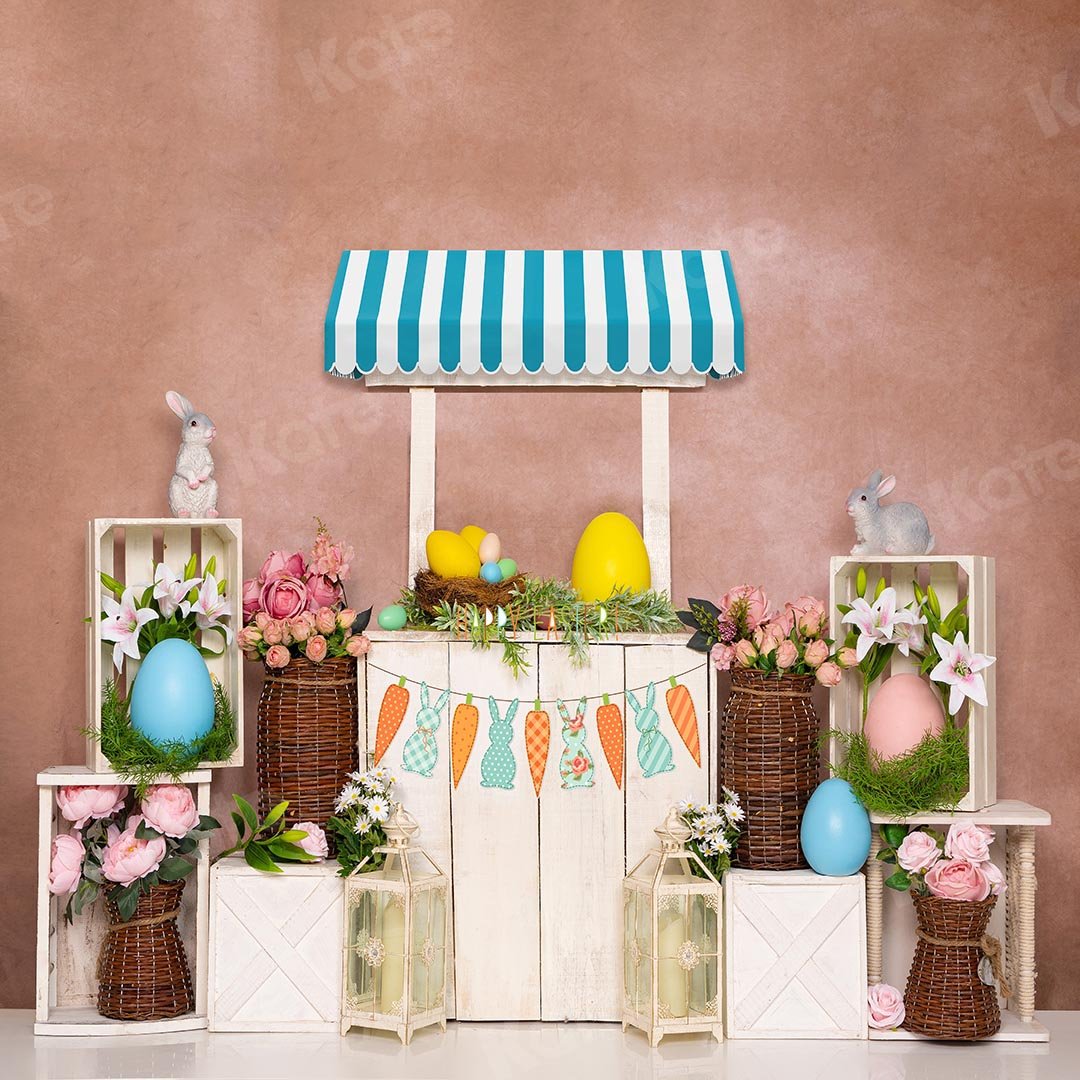 Kate Spring Easter Eggs Bunny Backdrop Flowers Designed by Emetselch