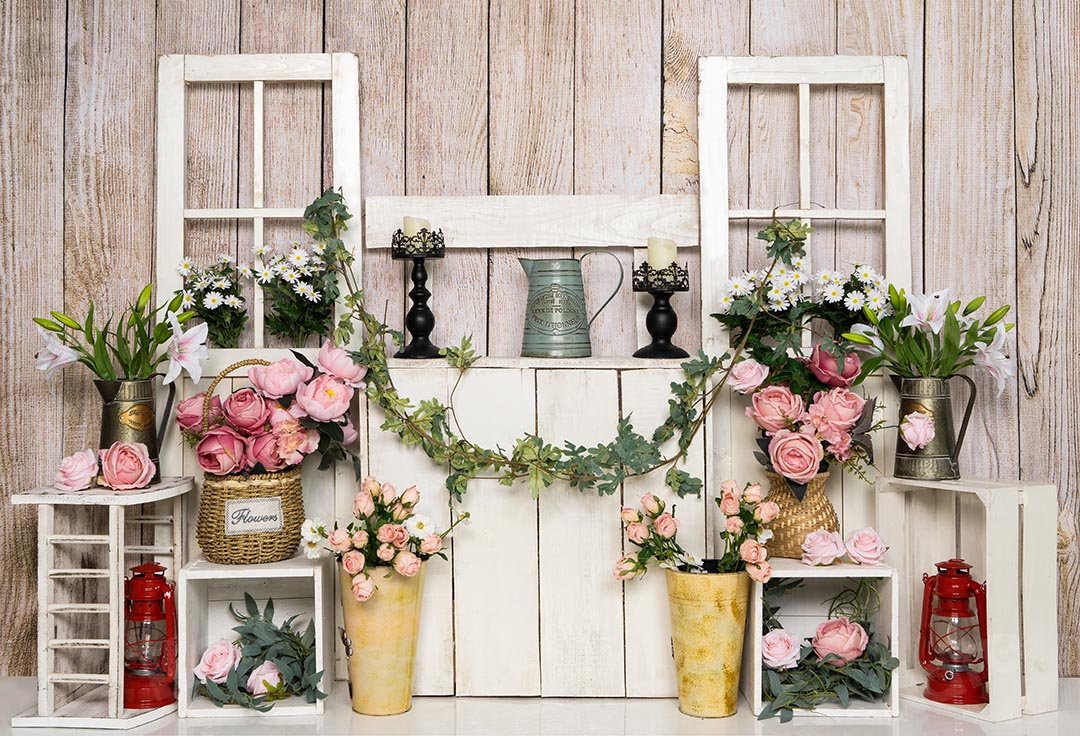 Kate Spring/mother's Day Flower Stand Cake Smash Backdrop Designed by Emetselch - Kate Backdrop AU
