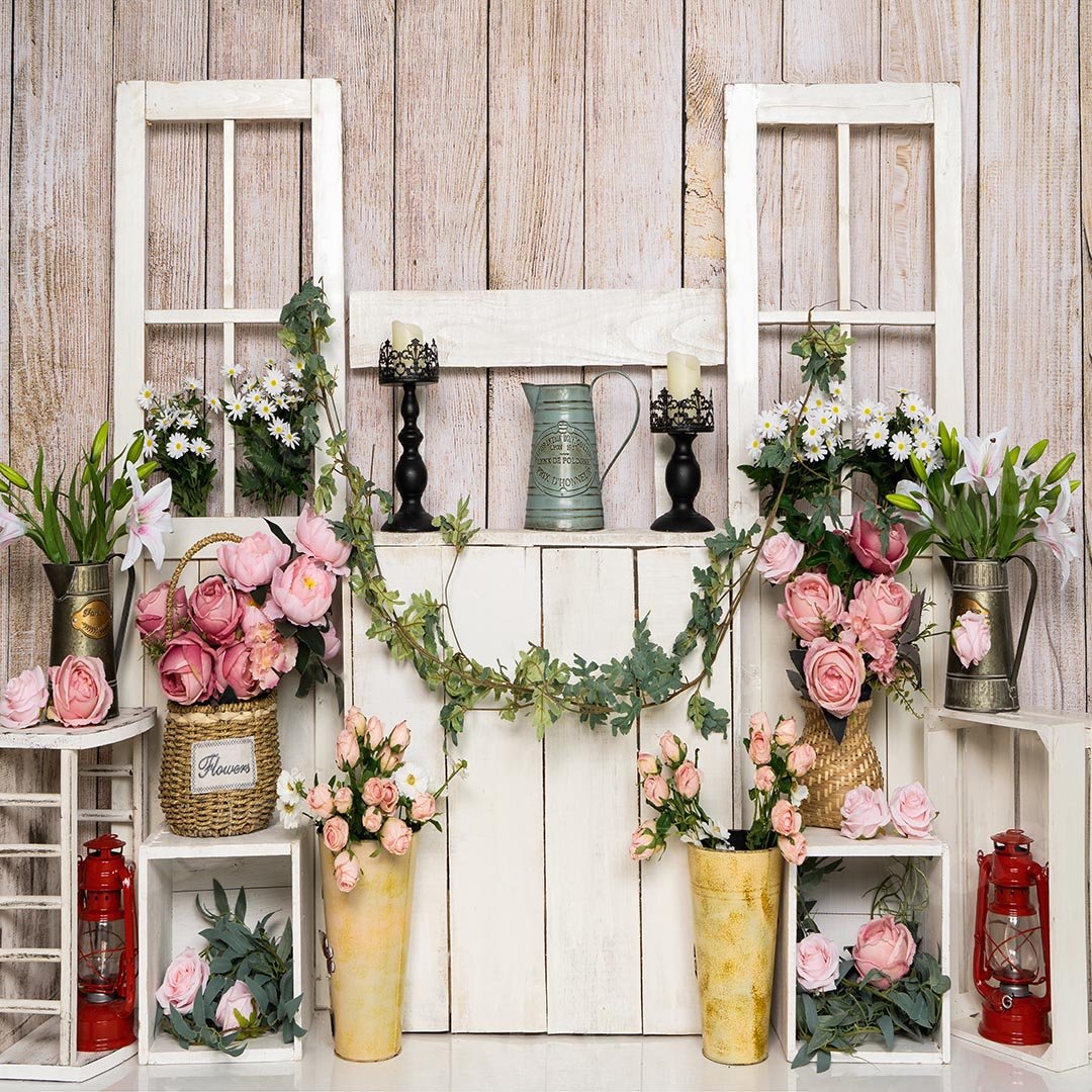 Kate Spring/mother's Day Flower Stand Cake Smash Backdrop Designed by Emetselch - Kate Backdrop AU