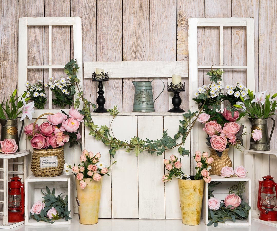 Kate Spring/mother's Day Flower Stand Cake Smash Backdrop Designed by Emetselch - Kate Backdrop AU