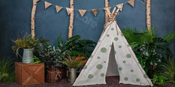 Kate Spring Camping Tent Cake Smash Backdrop Designed by Emetselch - Kate Backdrop AU