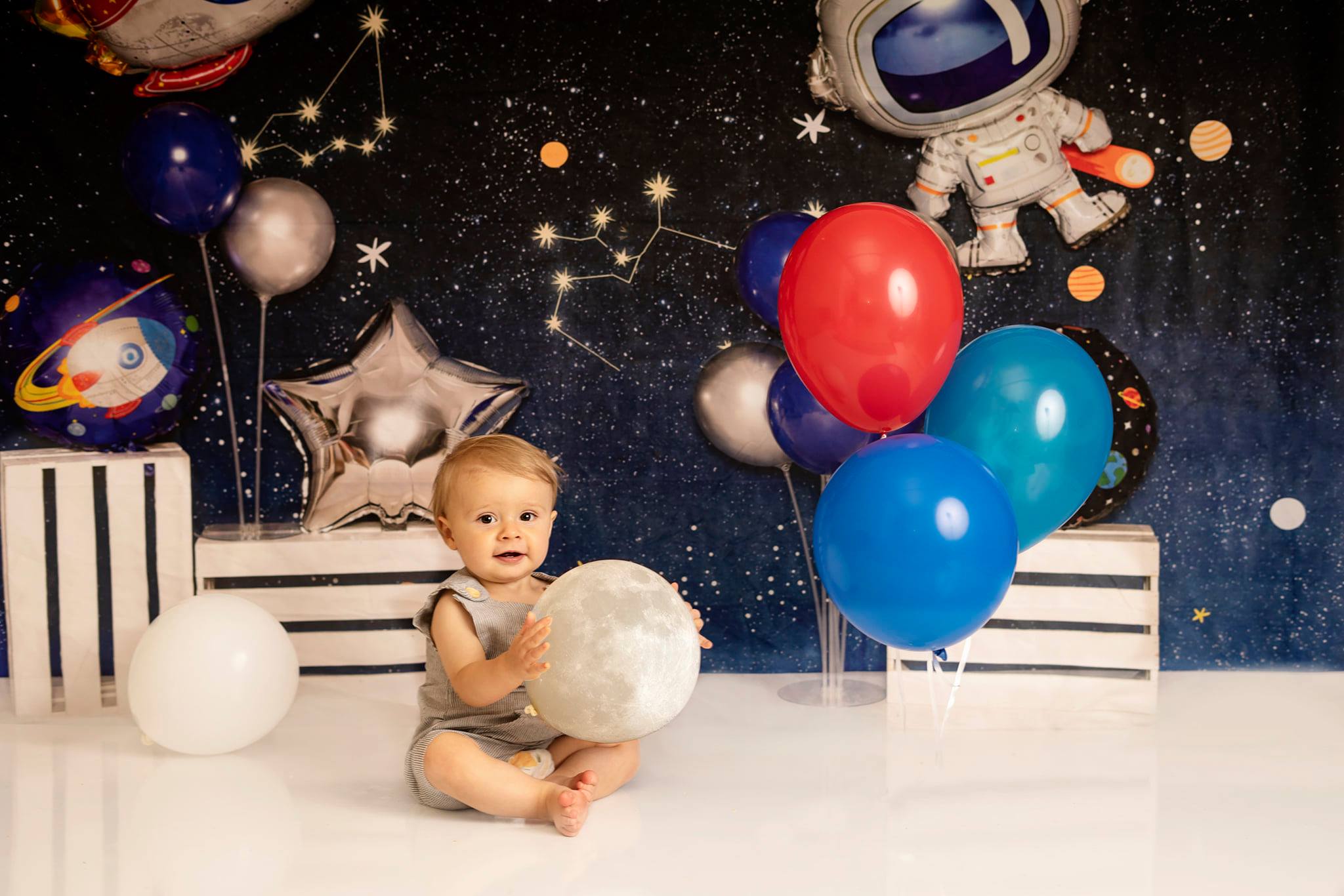 Kate Cake Smash Astronaut Universe Backdrop Designed by Emetselch - Kate Backdrop AU