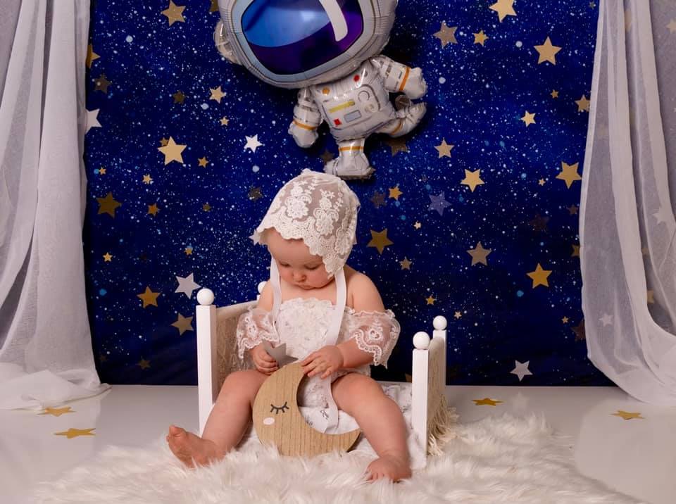 Kate Cake Smash Star Night Blue Sky Backdrop Designed by Chain Photography - Kate Backdrop AU