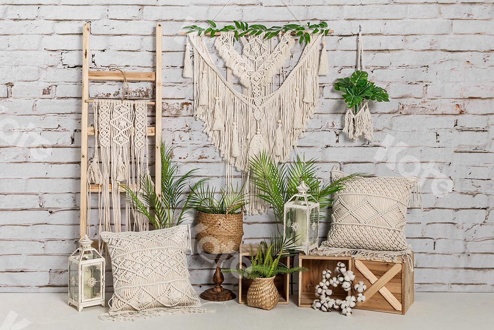 Kate Boho Mother's Day Spring Plants Backdrop Designed by Emetselch - Kate Backdrop AU