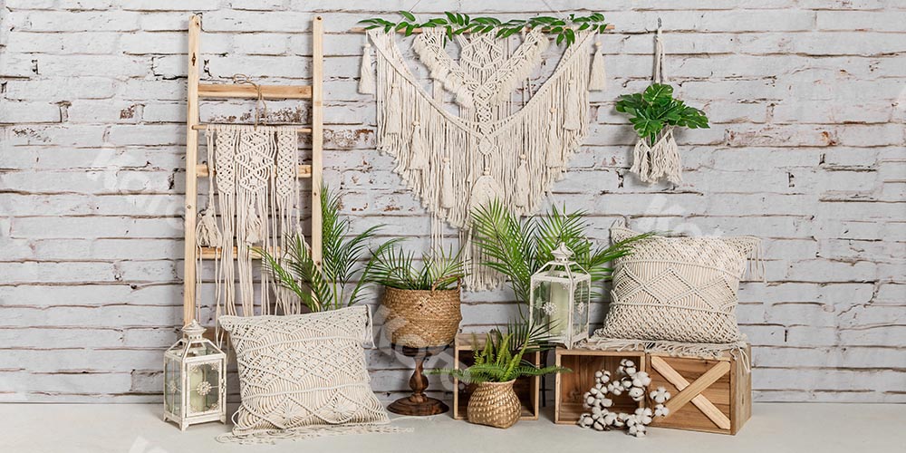 Kate Boho Mother's Day Spring Plants Backdrop Designed by Emetselch - Kate Backdrop AU