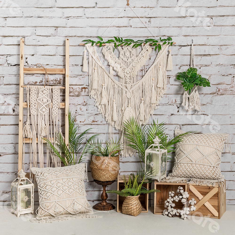 Kate Boho Mother's Day Spring Plants Backdrop Designed by Emetselch - Kate Backdrop AU