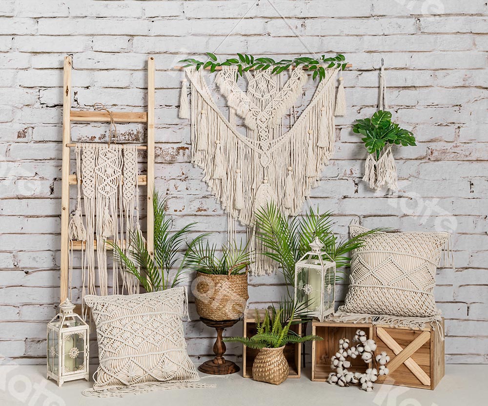 Kate Boho Mother's Day Spring Plants Backdrop Designed by Emetselch - Kate Backdrop AU