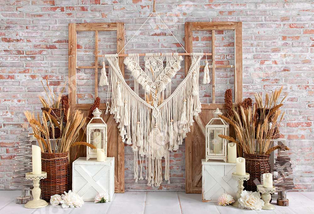 Kate Harvest Wheat Boho Rustic Backdrop Designed by Emetselch