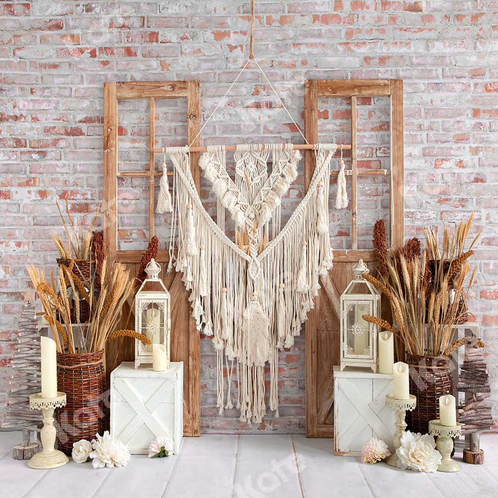 Kate Harvest Wheat Boho Rustic Backdrop Designed by Emetselch