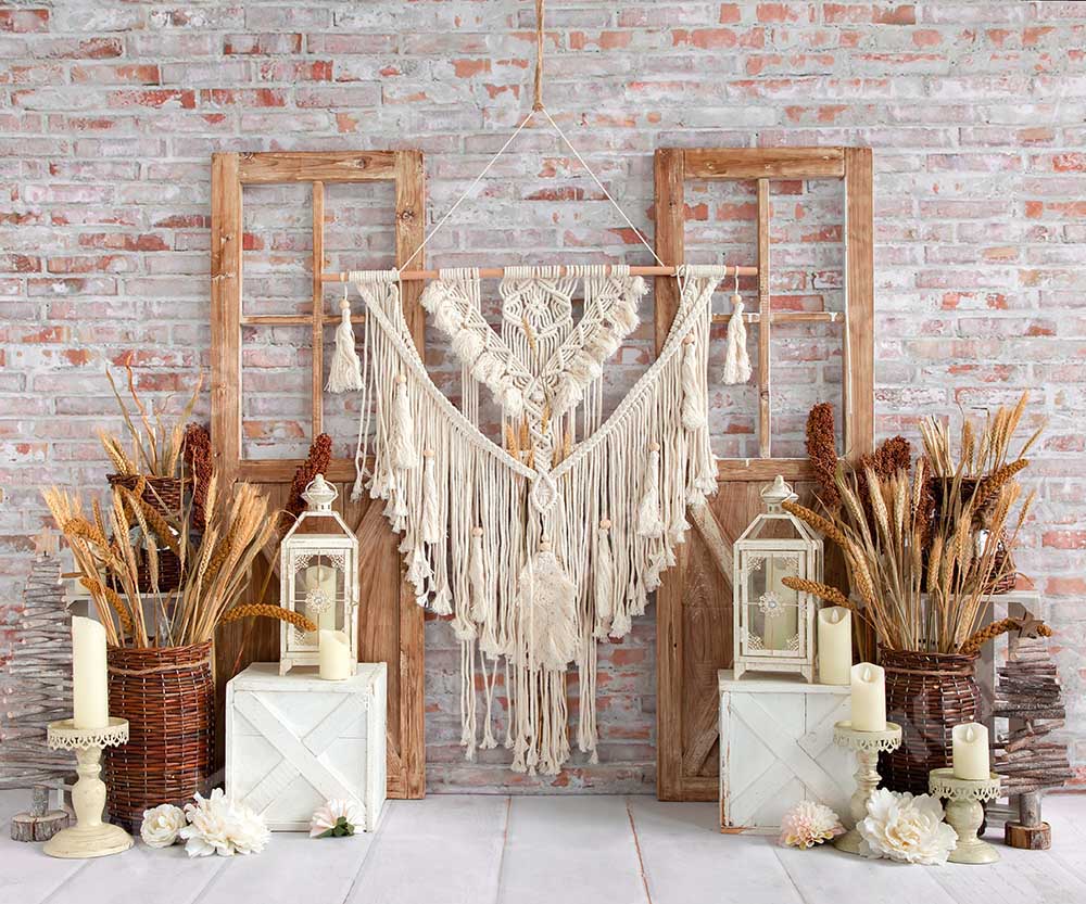 Kate Harvest Wheat Boho Rustic Backdrop Designed by Emetselch