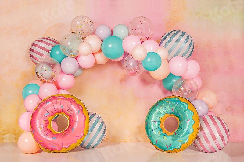 Kate Cake Smash Donut Balloon Backdrop Designed by Emetselch