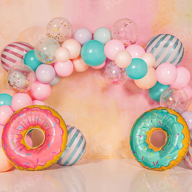 Kate Cake Smash Donut Balloon Backdrop Designed by Emetselch - Kate Backdrop AU